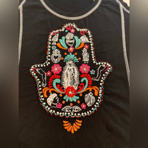 Double D Ranchwear embroidered jeweled sleeveless top medium - Picture 4 of 9